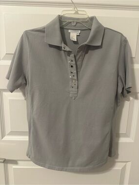 SPANNER Women's Short Sleeve Polo Top - Gray